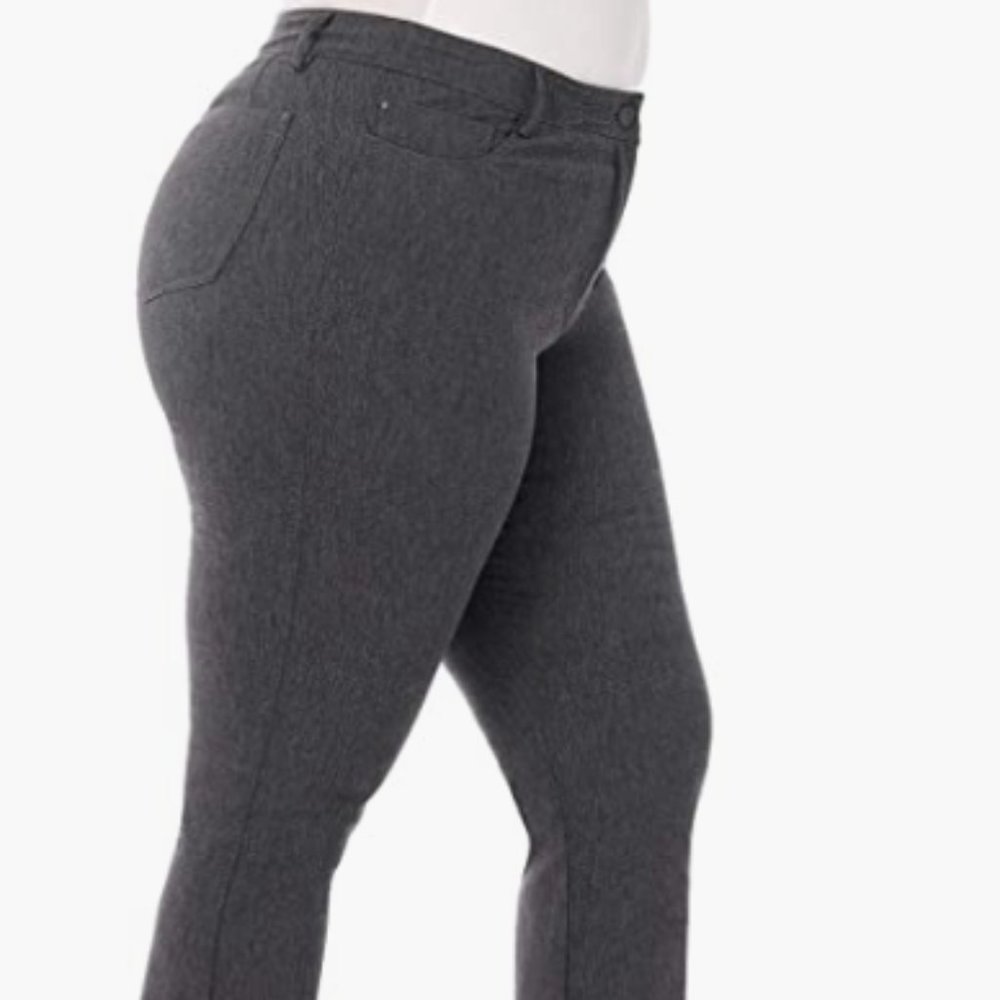 Rekucci Curvy Woman Plus Size 5 Pocket Straight Leg Pant w/Zipper and pockets